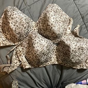2 Leading Lady Full Coverage Animal Print Bras SZ 50DD